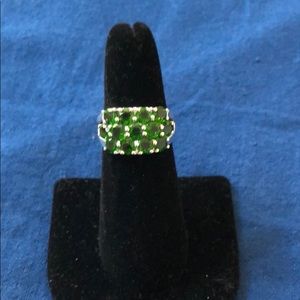 Chrome Diopside Cluster Ring